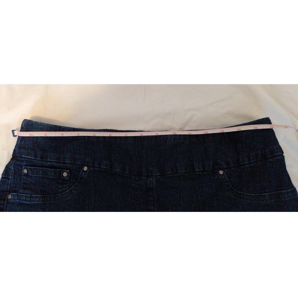 Ruby Rd Petite 14P Straight Leg Dark Wash PullOn Elastic Waist Back Pocket Jeans - Picture 7 of 10
